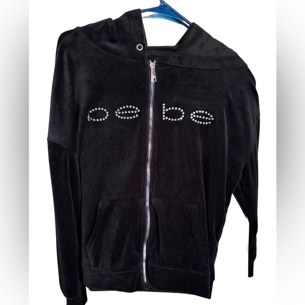 Bebe Black Hoodie Jacket
